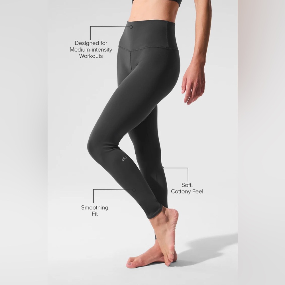Alo High-Waist Airbrush Legging Anthracite S New - Picture 2 of 6